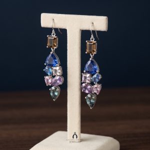 Tanzanite Rare Color Earrings with Multiple Stones — The Vault, Cultural Heritage