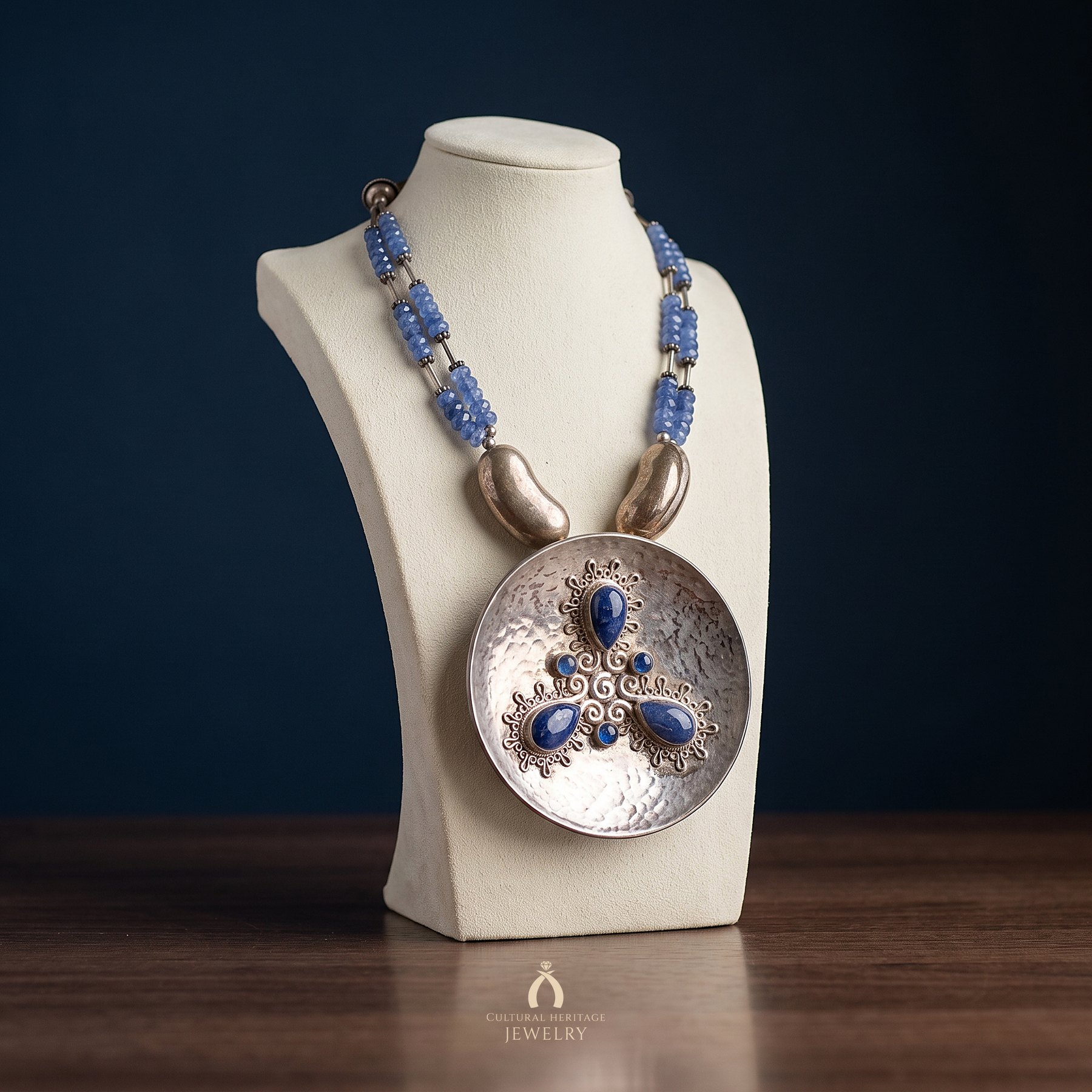 Tanzanite Silver Beaded Antique Necklace — The Vault, Cultural Heritage