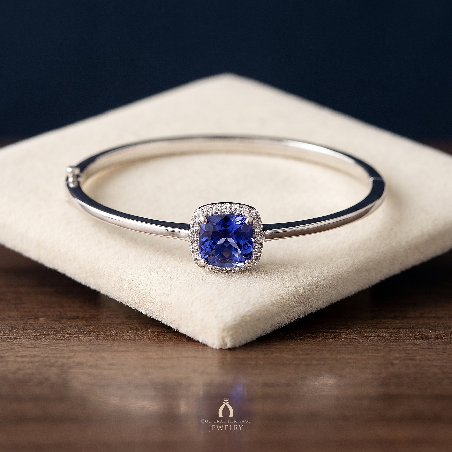 Tanzanite White Gold Bangle — The Vault, Cultural Heritage