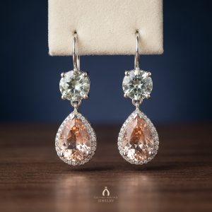 Aquamarine Silver Earrings with Morganite — The Vault, Cultural Heritage