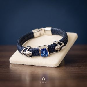 Tanzanite Silver Leather Bracelet — The Vault, Cultural Heritage