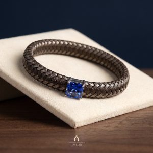 Tanzanite Silver Leather Bracelet — The Vault, Cultural Heritage
