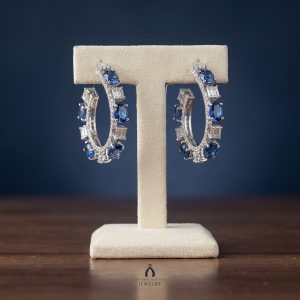Sapphire Earrings with Diamond — The Vault, Cultural Heritage