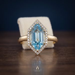 10K Yellow Gold Blue Topaz Ring with Diamonds — The Vault, Cultural Heritage
