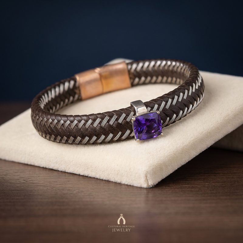 Tanzanite Leather Bracelet